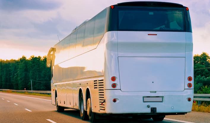 Charter bus on interstate